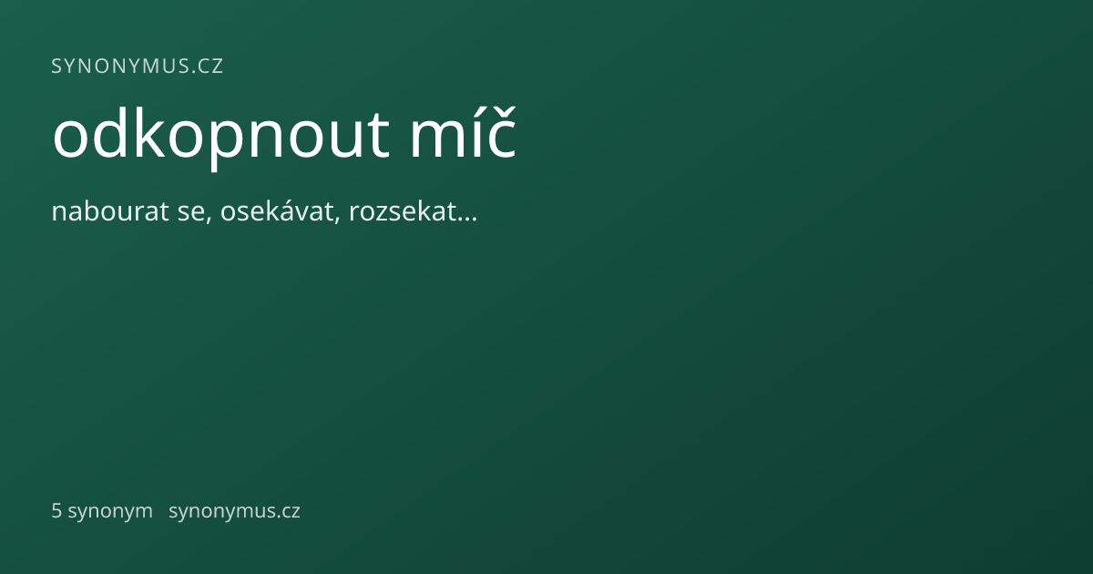 Náhled odkazu: odkopnout míč