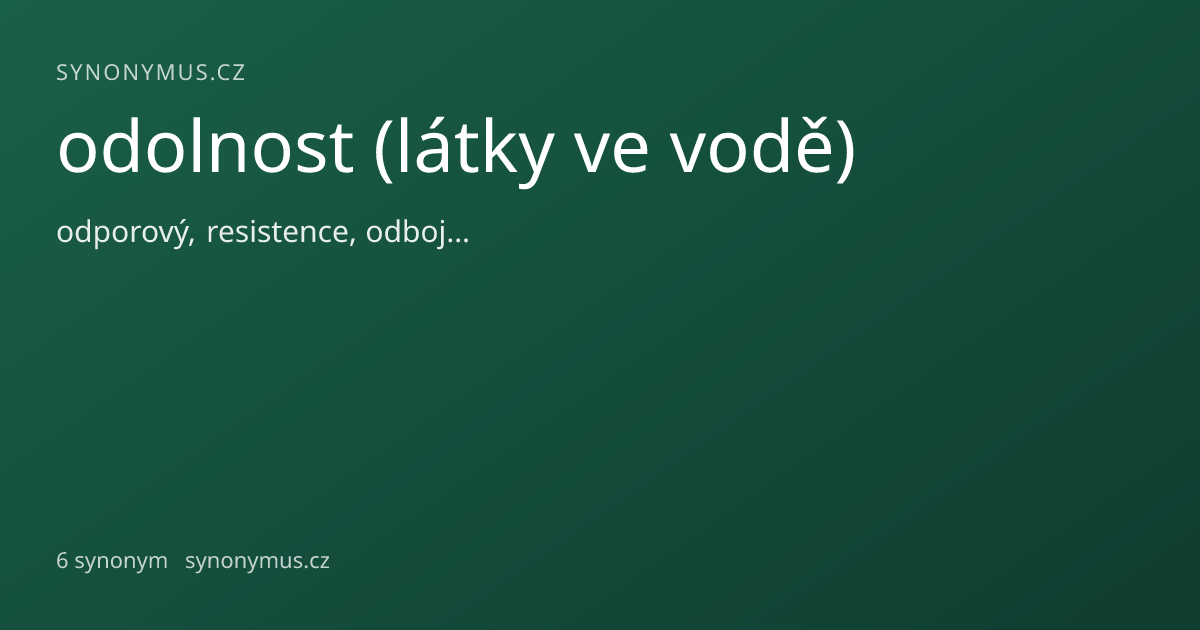 Náhled odkazu: odolnost (látky ve vodě)