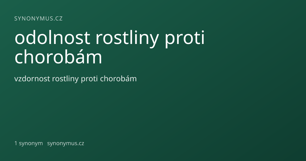 Náhled odkazu: odolnost rostliny proti chorobám