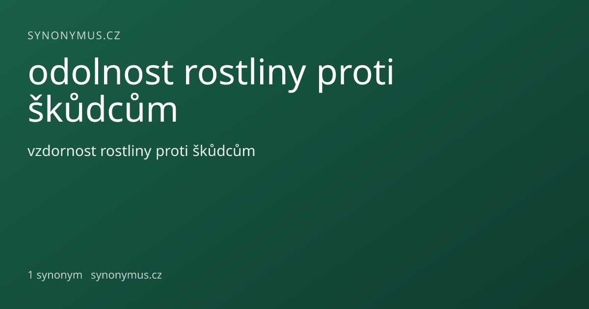 Náhled odkazu: odolnost rostliny proti škůdcům
