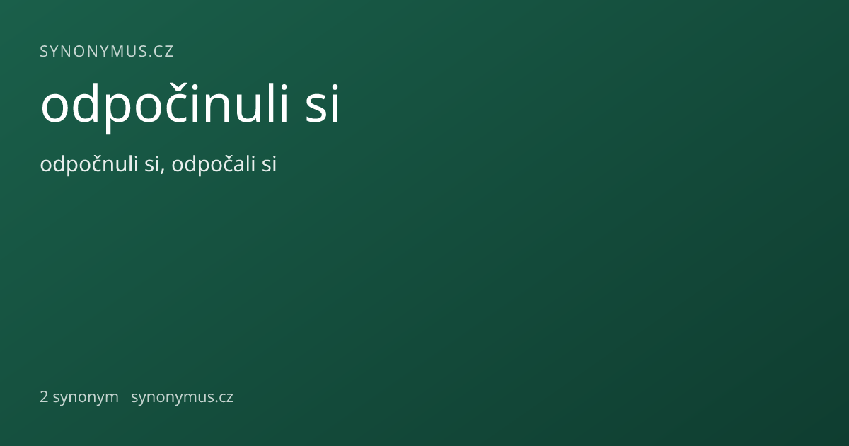 Náhled odkazu: odpočinuli si