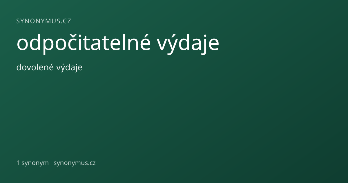 Náhled odkazu: odpočitatelné výdaje
