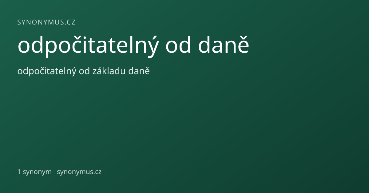 Náhled odkazu: odpočitatelný od daně