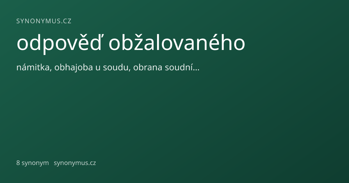 Náhled odkazu: odpověď obžalovaného