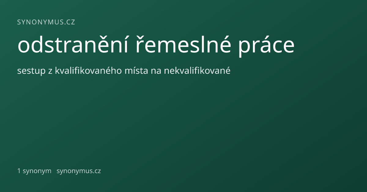 Náhled odkazu: odstranění řemeslné práce