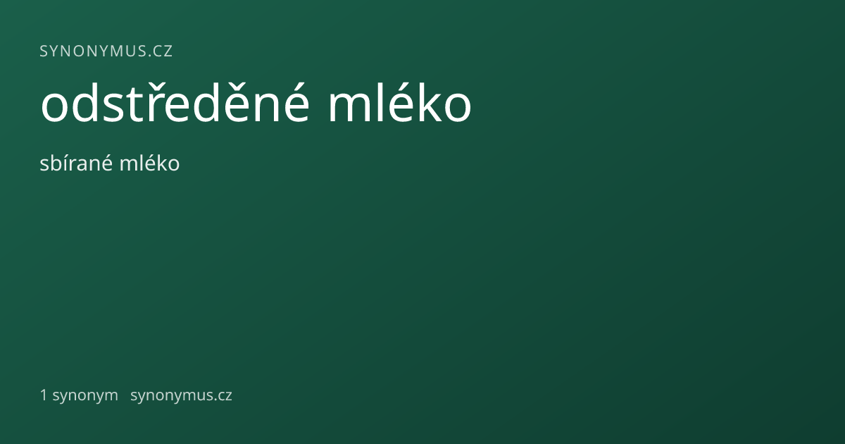 Náhled odkazu: odstředěné mléko