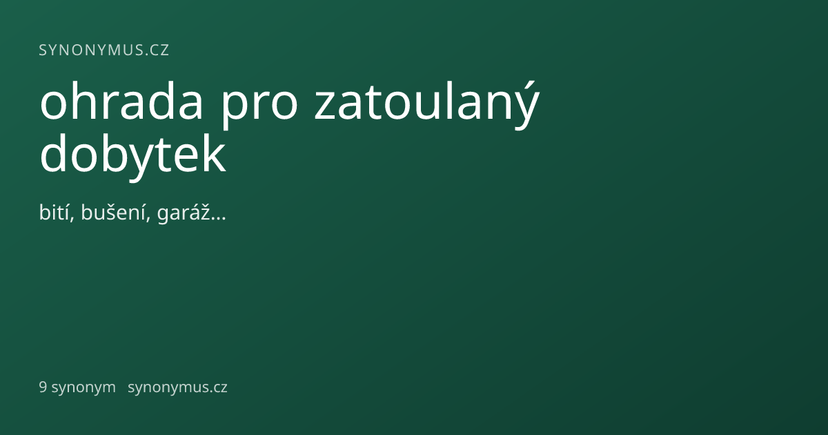Náhled odkazu: ohrada pro zatoulaný dobytek