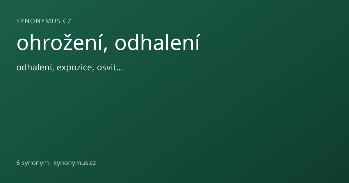 Náhled odkazu: ohrožení, odhalení