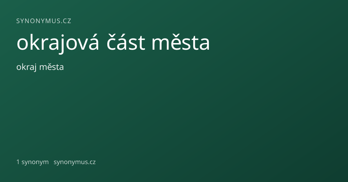 Náhled odkazu: okrajová část města