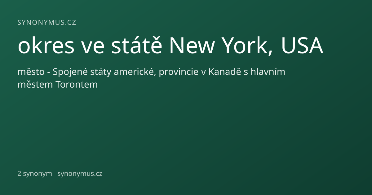 Náhled odkazu: okres ve státě New York, USA