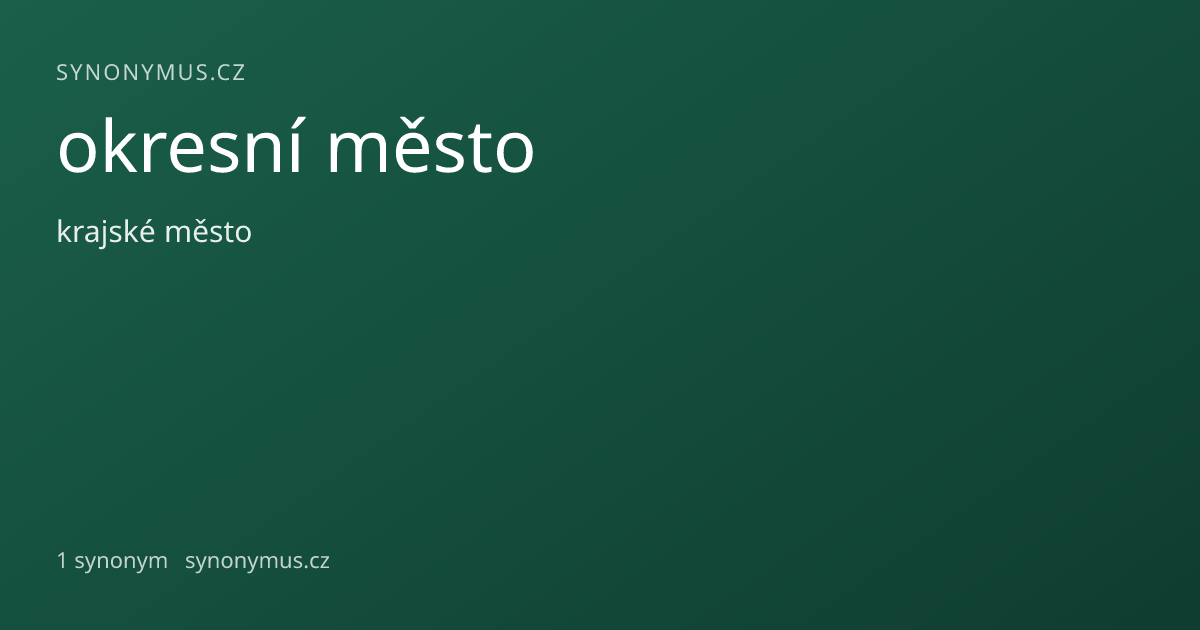 Náhled odkazu: okresní město