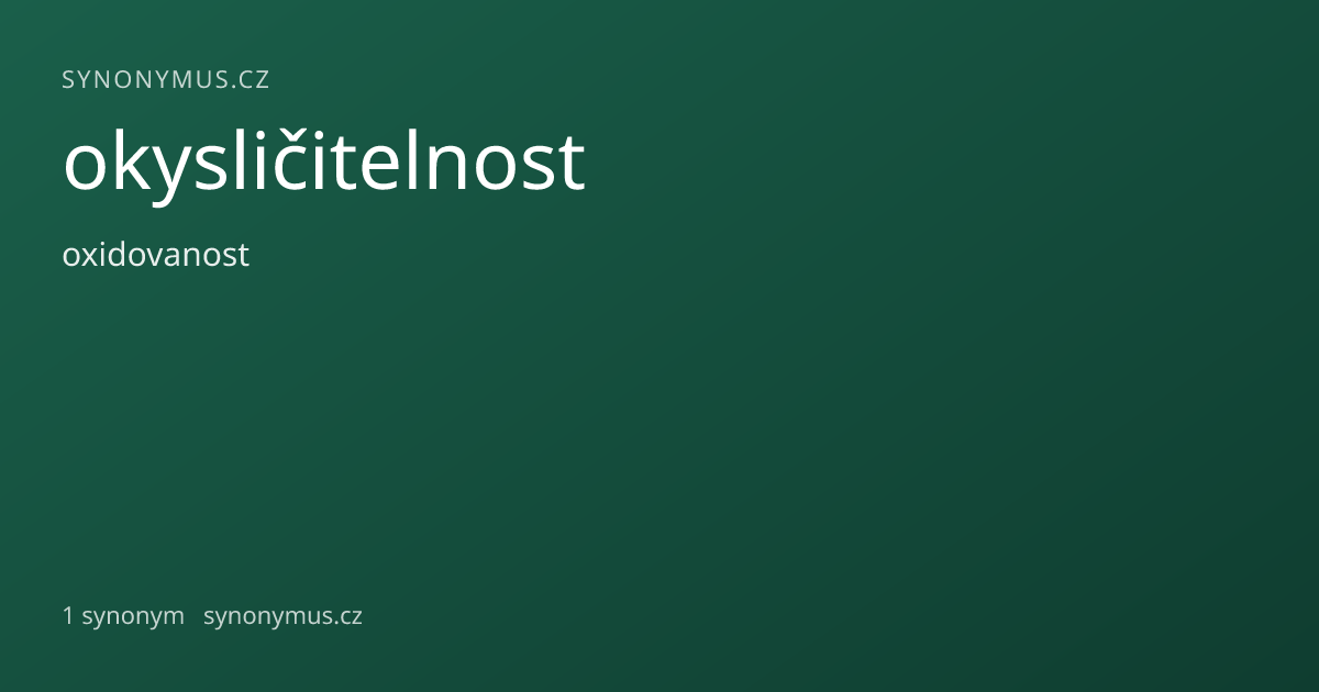 Náhled odkazu: okysličitelnost