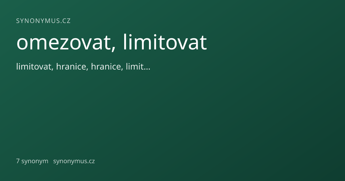 Náhled odkazu: omezovat, limitovat