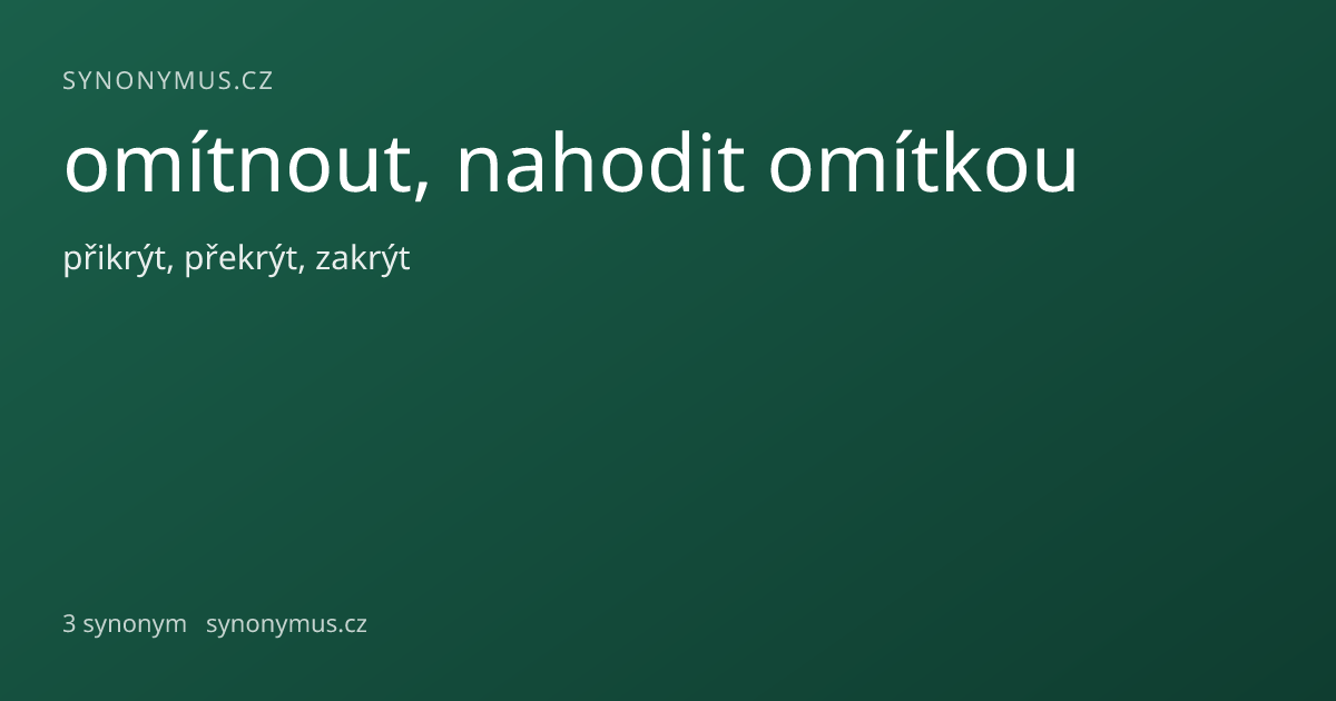 Náhled odkazu: omítnout, nahodit omítkou