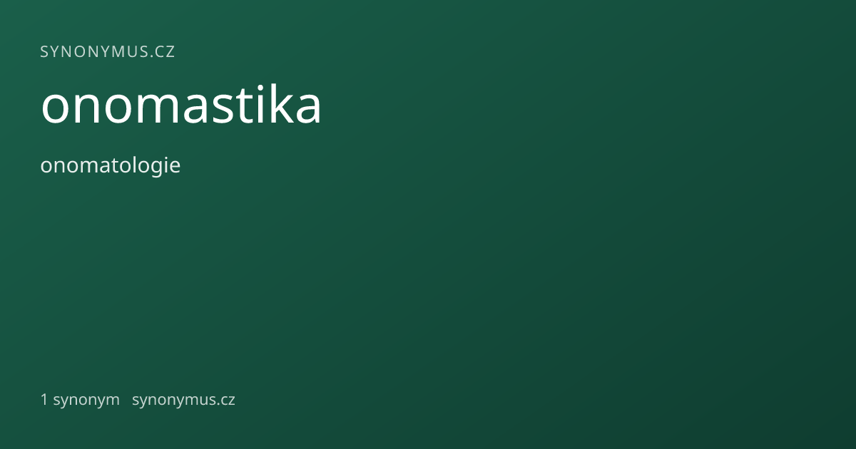 Náhled odkazu: onomastika