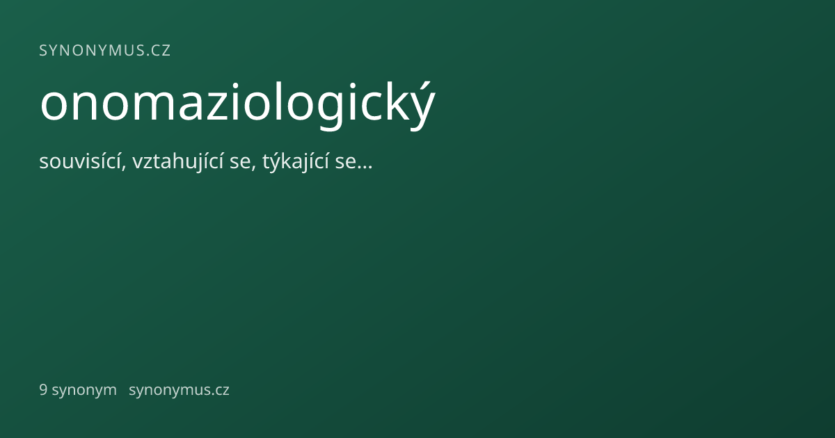Náhled odkazu: onomaziologický