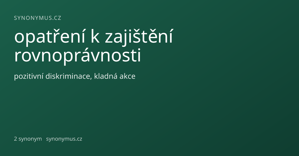 Náhled odkazu: opatření k zajištění rovnoprávnosti