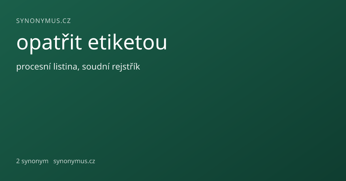Náhled odkazu: opatřit etiketou