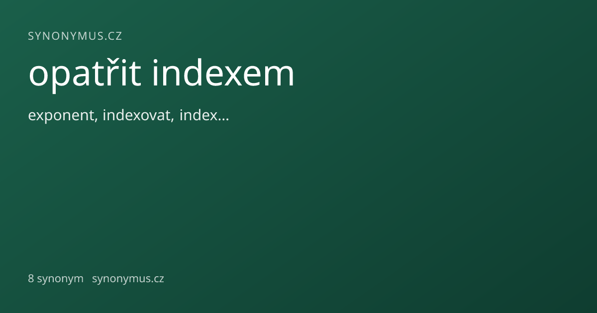 Náhled odkazu: opatřit indexem