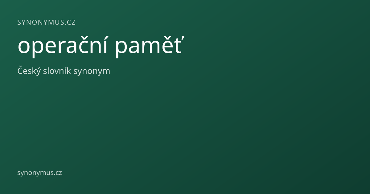 Náhled odkazu: operační paměť