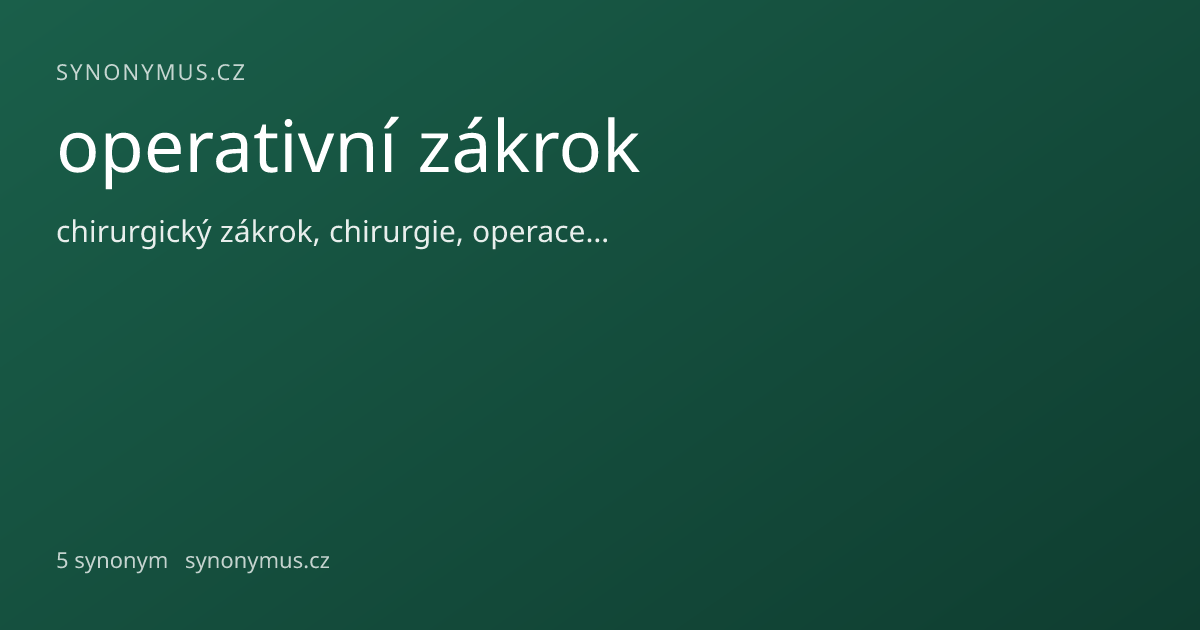 Náhled odkazu: operativní zákrok