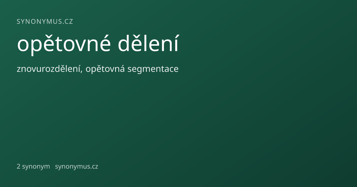 Náhled odkazu: opětovné dělení