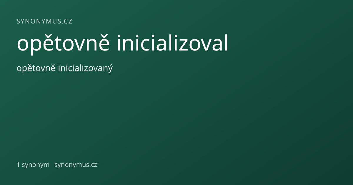 Náhled odkazu: opětovně inicializoval