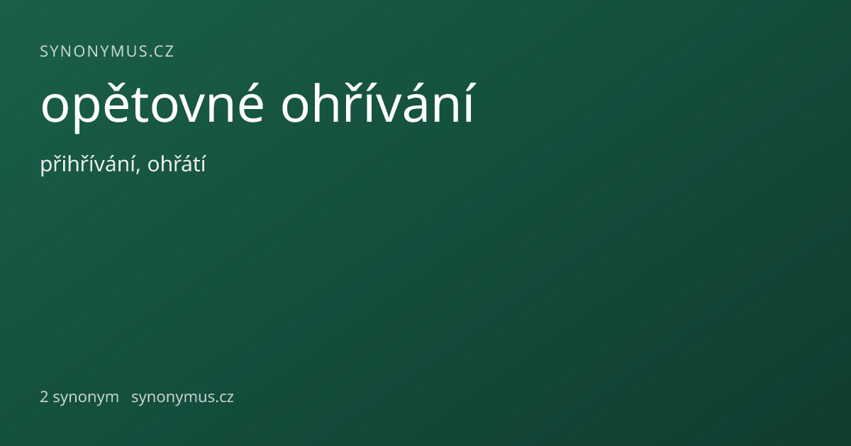 Náhled odkazu: opětovné ohřívání