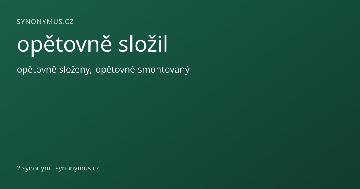 Náhled odkazu: opětovně složil