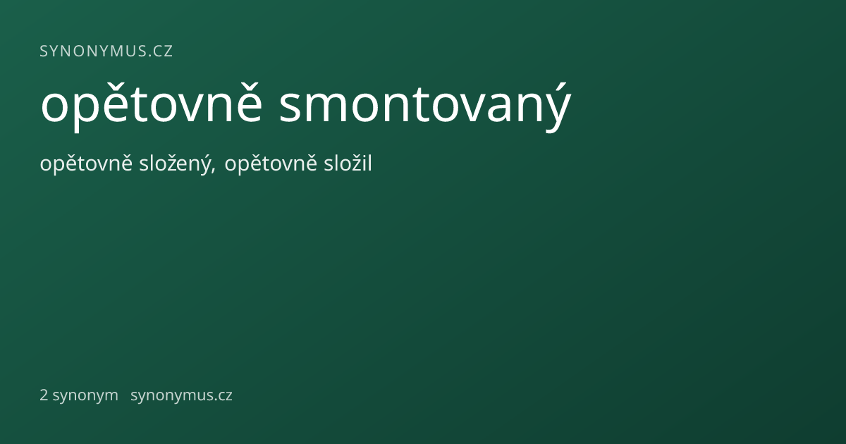 Náhled odkazu: opětovně smontovaný