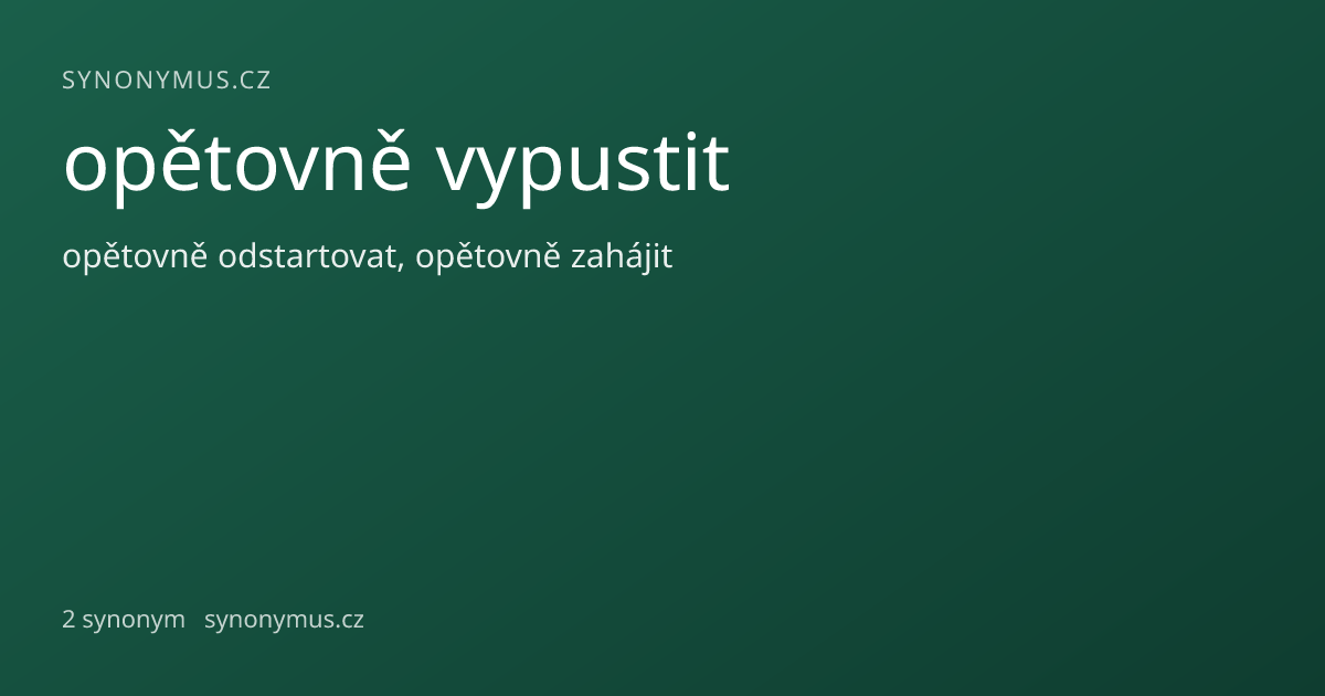 Náhled odkazu: opětovně vypustit
