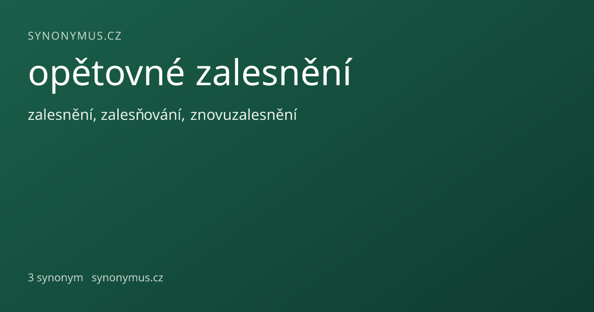 Náhled odkazu: opětovné zalesnění