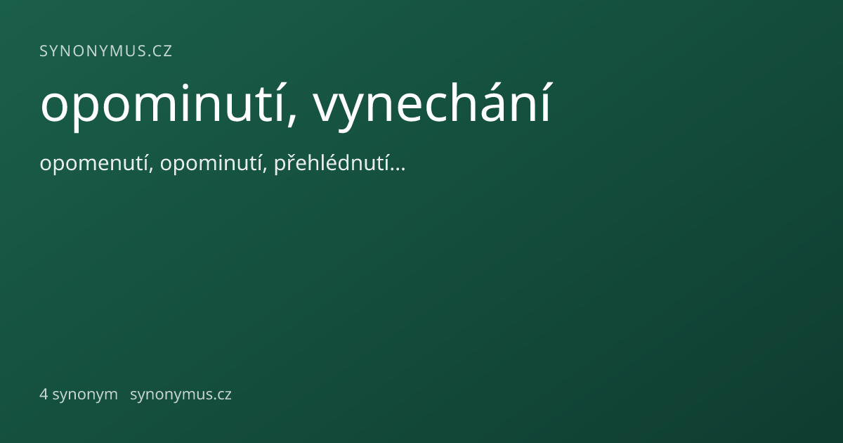Náhled odkazu: opominutí, vynechání