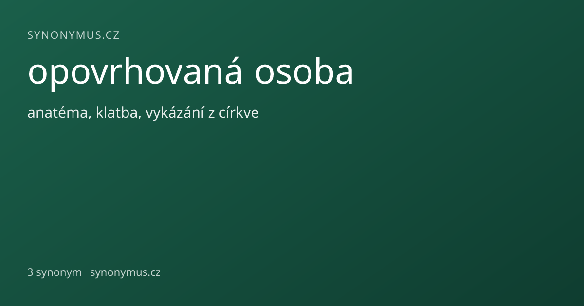 Náhled odkazu: opovrhovaná osoba