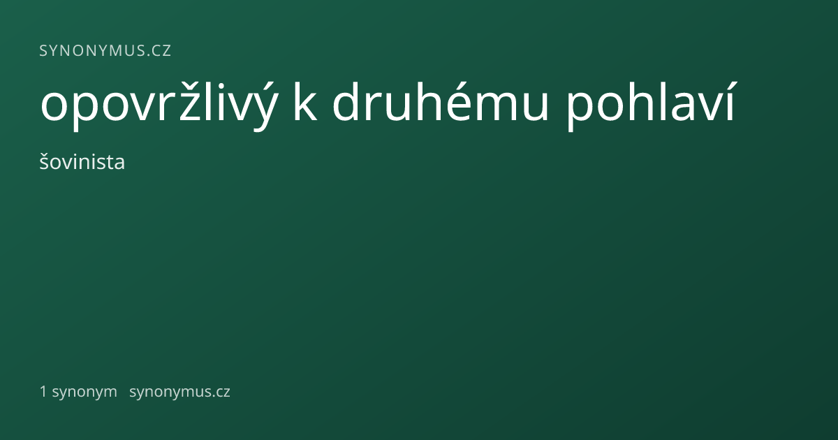Náhled odkazu: opovržlivý k druhému pohlaví