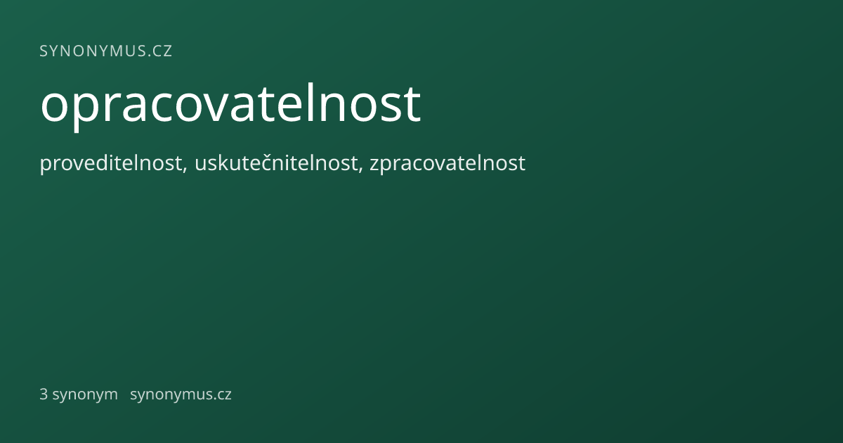 Náhled odkazu: opracovatelnost