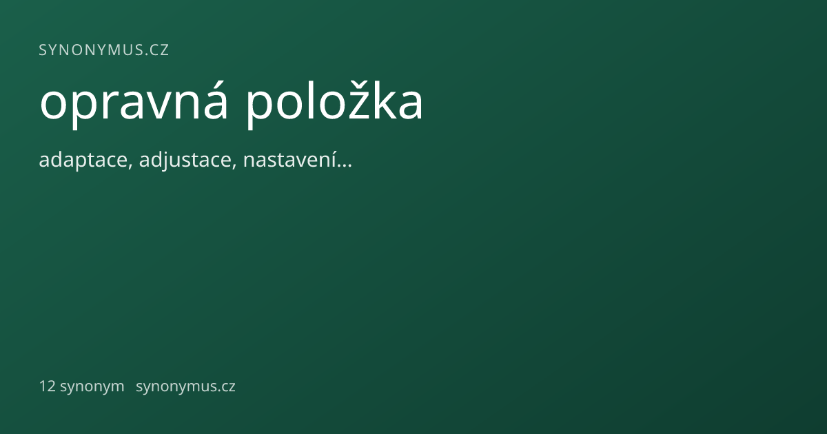 Náhled odkazu: opravná položka