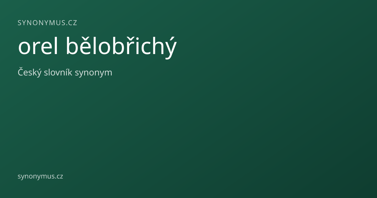 Náhled odkazu: orel bělobřichý