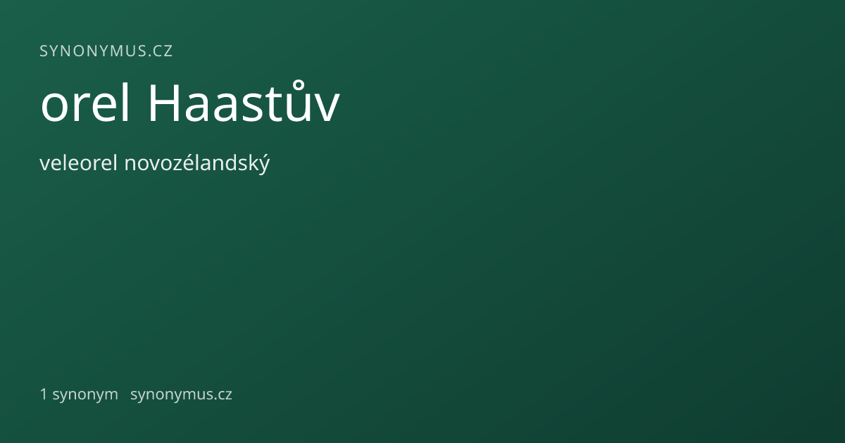 Náhled odkazu: orel Haastův