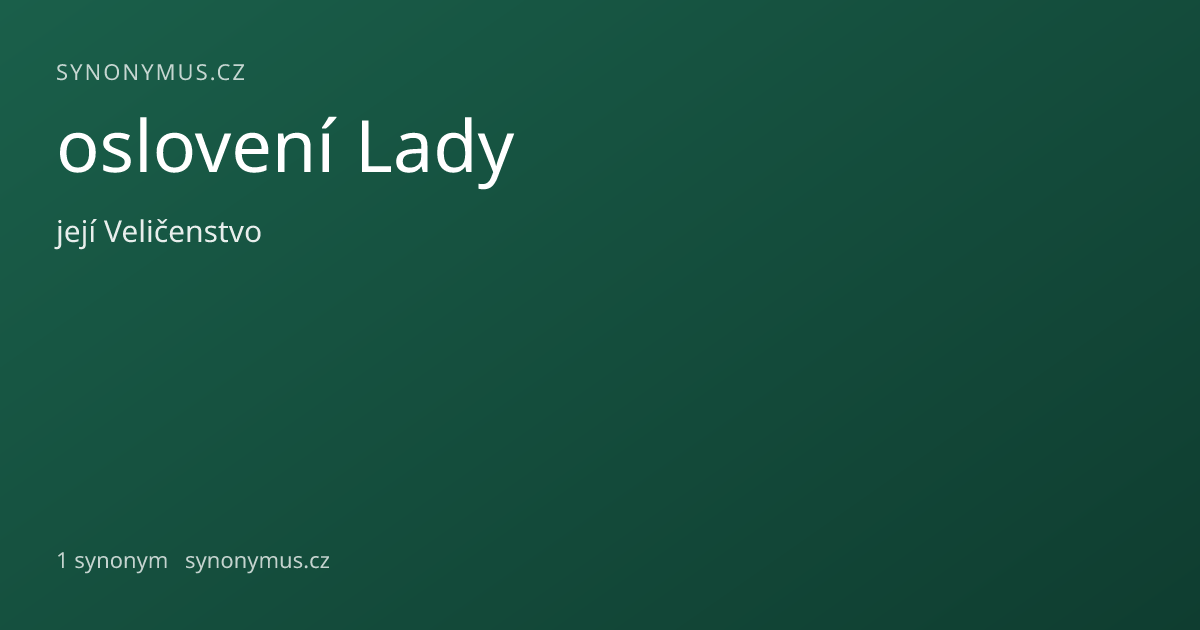 Náhled odkazu: oslovení Lady