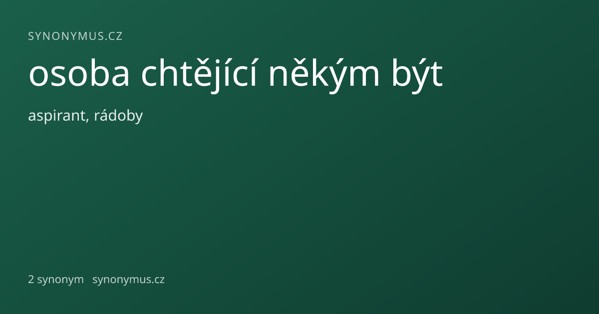 Náhled odkazu: osoba chtějící někým být