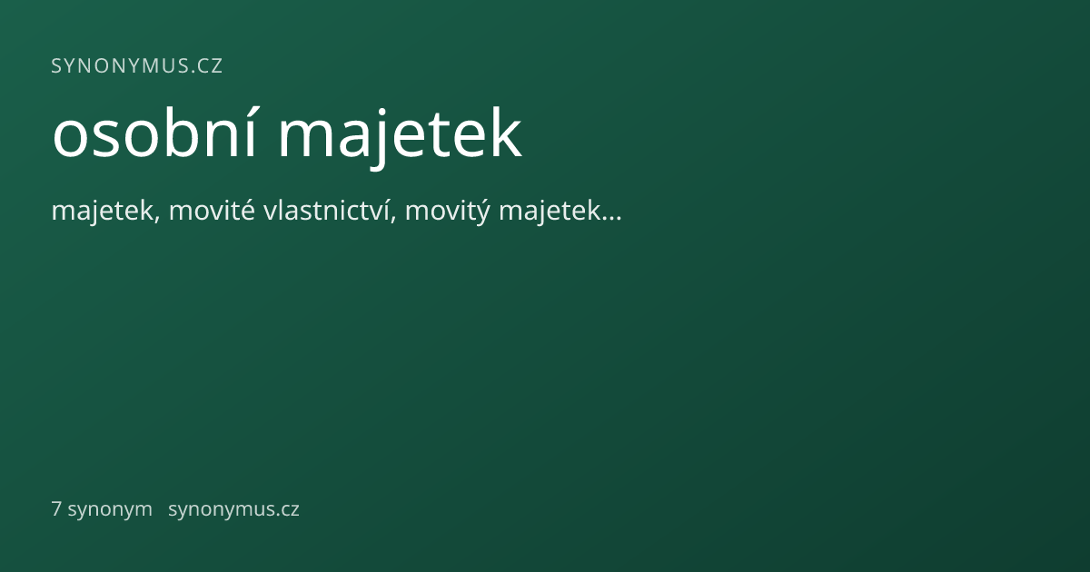 Náhled odkazu: osobní majetek