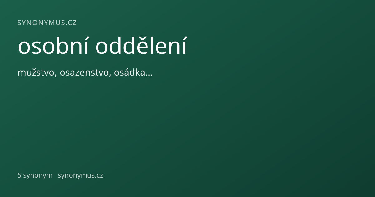 Náhled odkazu: osobní oddělení