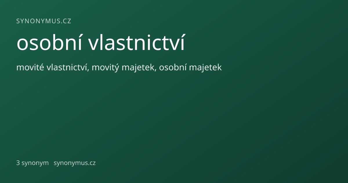 Náhled odkazu: osobní vlastnictví