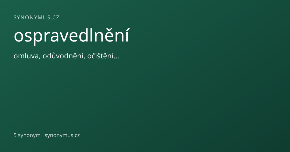 Náhled odkazu: ospravedlnění