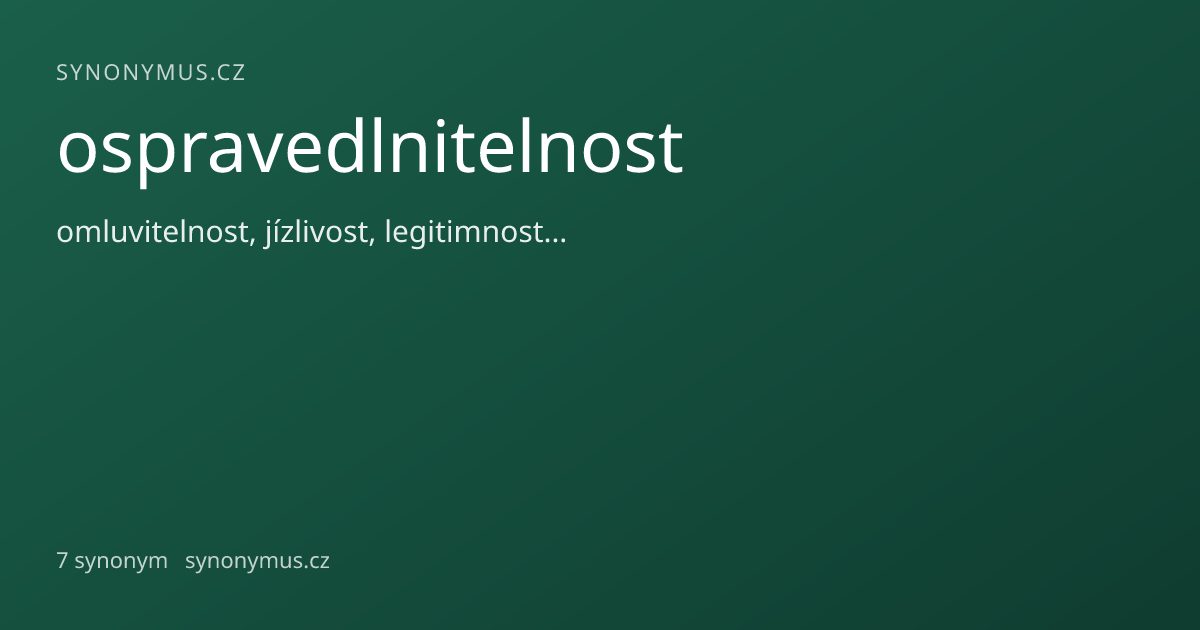 Náhled odkazu: ospravedlnitelnost