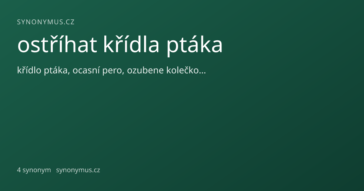 Náhled odkazu: ostříhat křídla ptáka