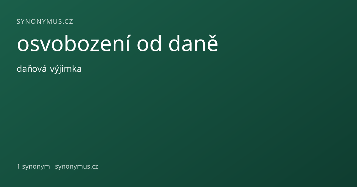 Náhled odkazu: osvobození od daně