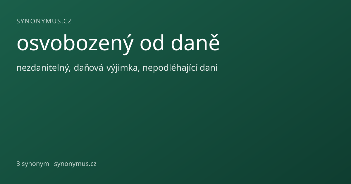 Náhled odkazu: osvobozený od daně