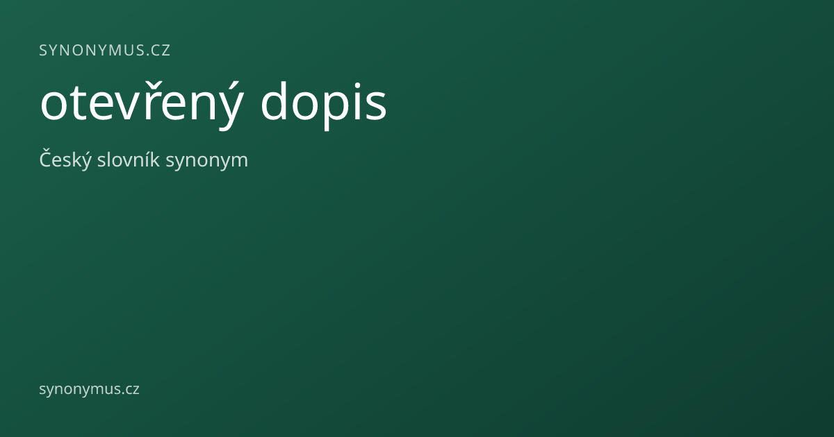 Náhled odkazu: otevřený dopis